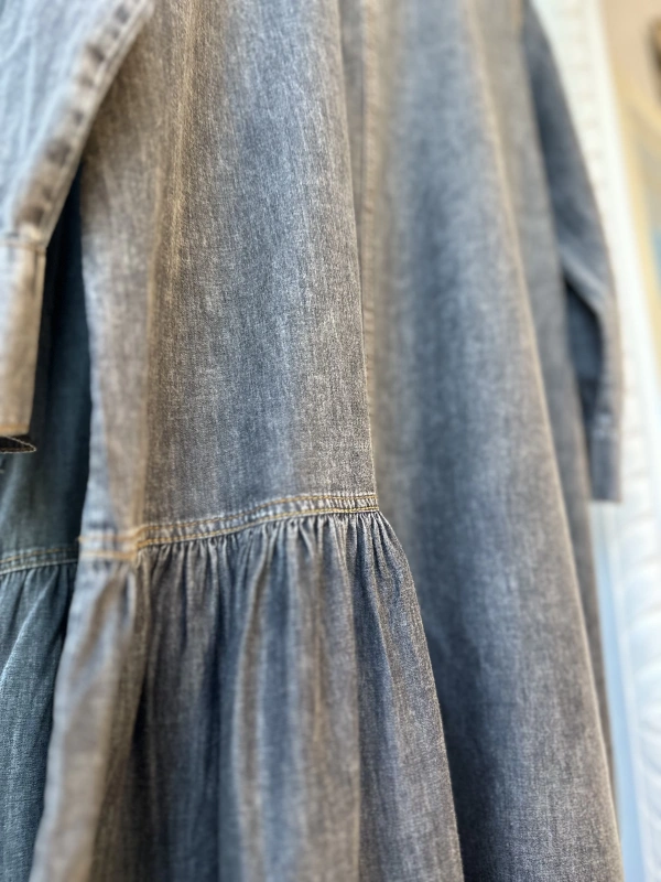 İNVEE İnce Denim Elbise - Siyah