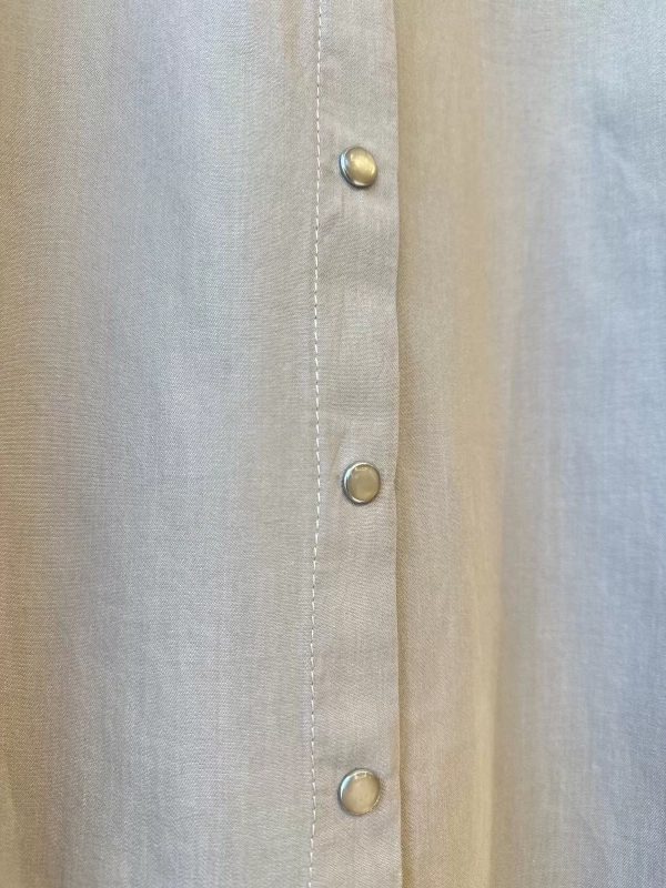 İNVEE İnce Denim Gömlek - Bej