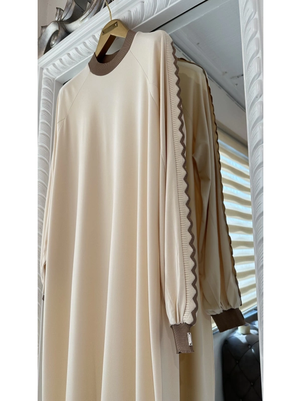 İNVEE 7901 Krem Elbise