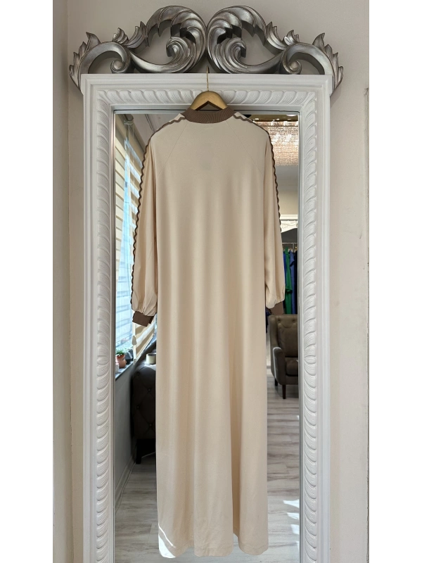 İNVEE 7901 Krem Elbise
