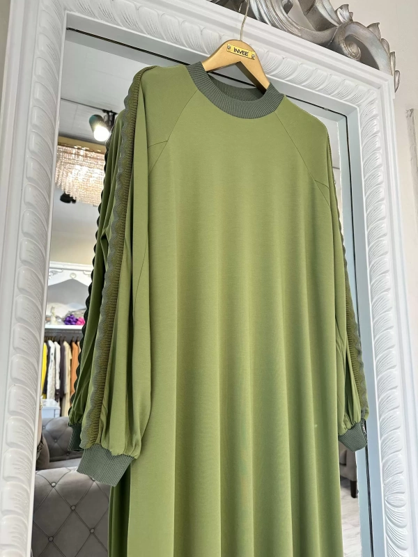İNVEE 7901 Yeşil Elbise