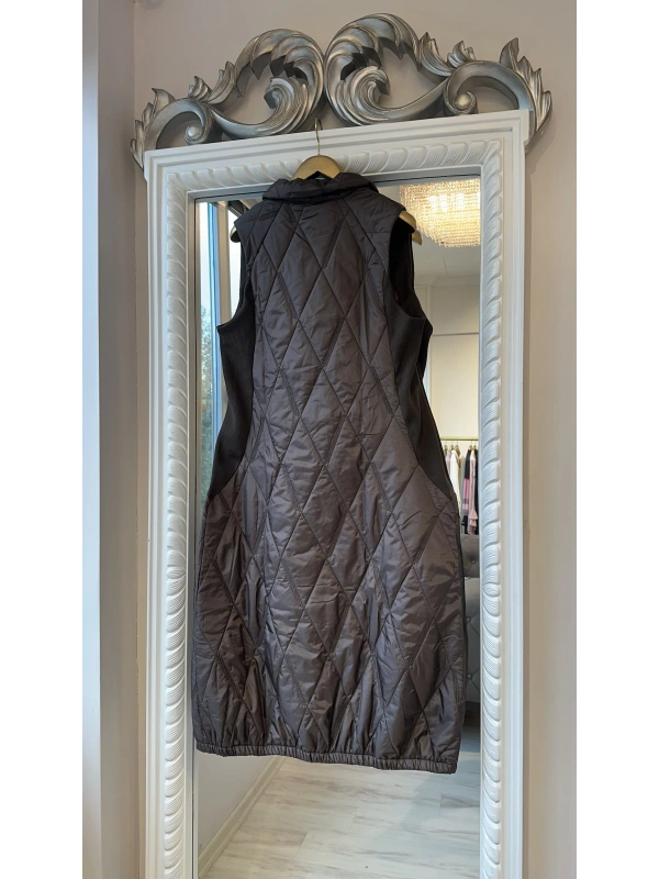 İNVEE Çıtçıt Kapamalı Kapitone Yelek - Baklava Desenli