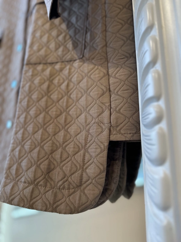 İNVEE Başak Desenli Kapitone Ceket - Tarçın