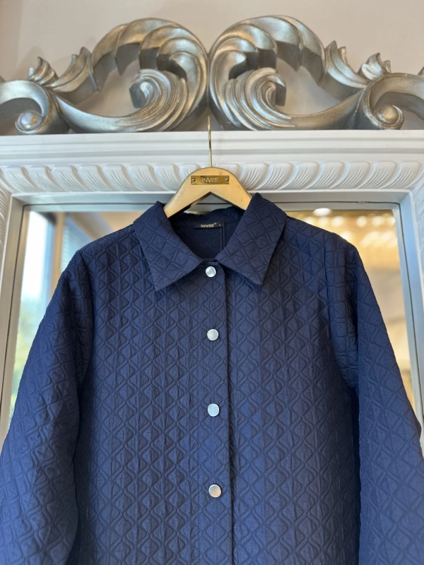 İNVEE Başak Desenli Kapitone Ceket