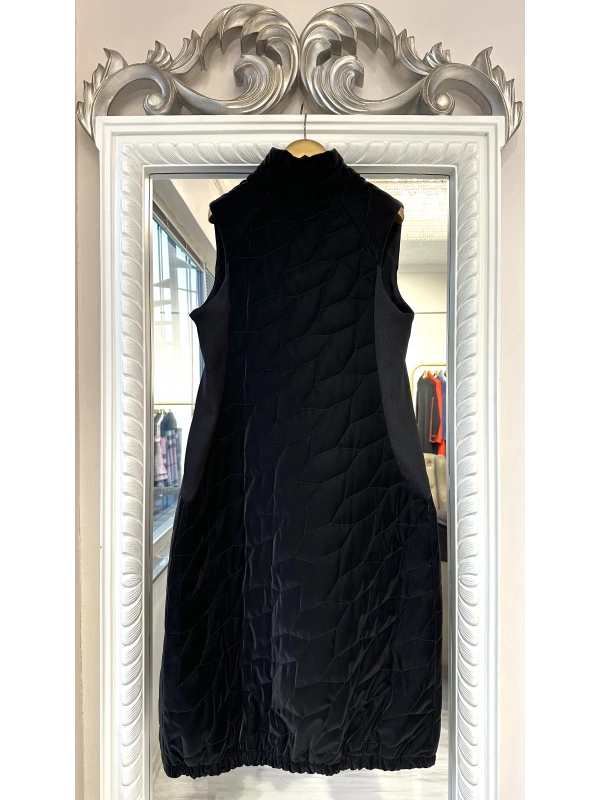 İNVEE Çıtçıt Kapamalı İpek Deri Yelek - Siyah