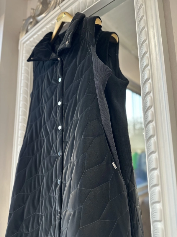 İNVEE Çıtçıt Kapamalı İpek Deri Yelek - Siyah