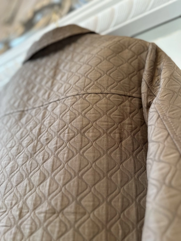 İNVEE Çıtçıt Kapamalı Kısa Kapitone Ceket - Vizon