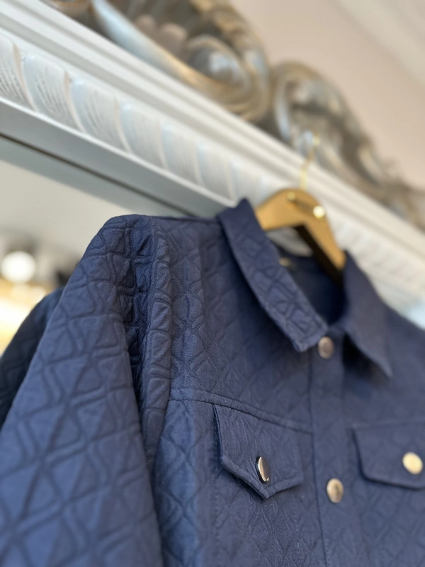 İNVEE Çıtçıt Kapamalı Kısa Kapitone Ceket - Lacivert