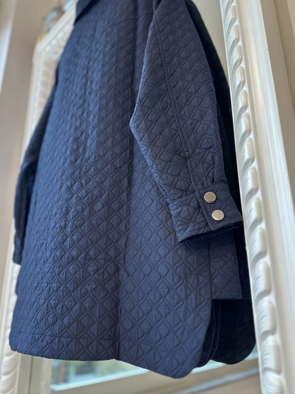 İNVEE Çıtçıt Kapamalı Kısa Kapitone Ceket - Lacivert