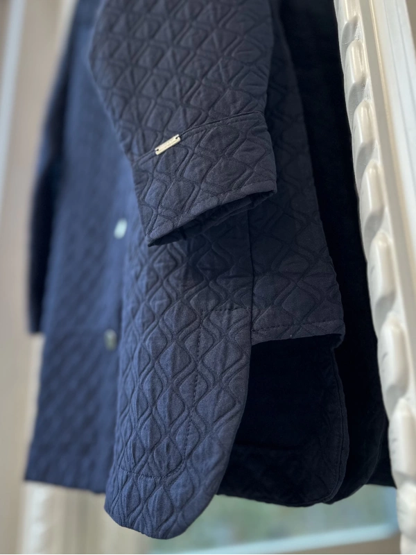 İNVEE Çıtçıt Kapamalı Kısa Kapitone Ceket - Lacivert