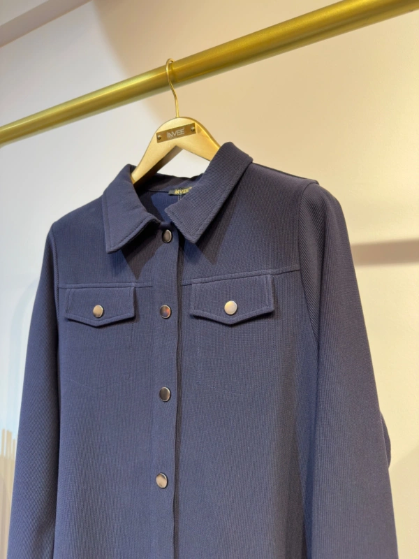 İNVEE Çıtçıt Kapamalı Mevsimilik Kısa Ceket - Lacivert