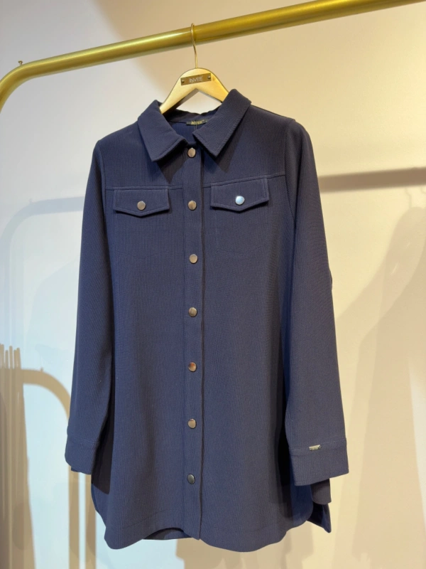 İNVEE Çıtçıt Kapamalı Mevsimilik Kısa Ceket - Lacivert