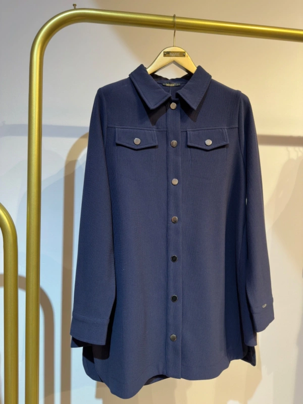 İNVEE Çıtçıt Kapamalı Mevsimilik Kısa Ceket - Lacivert