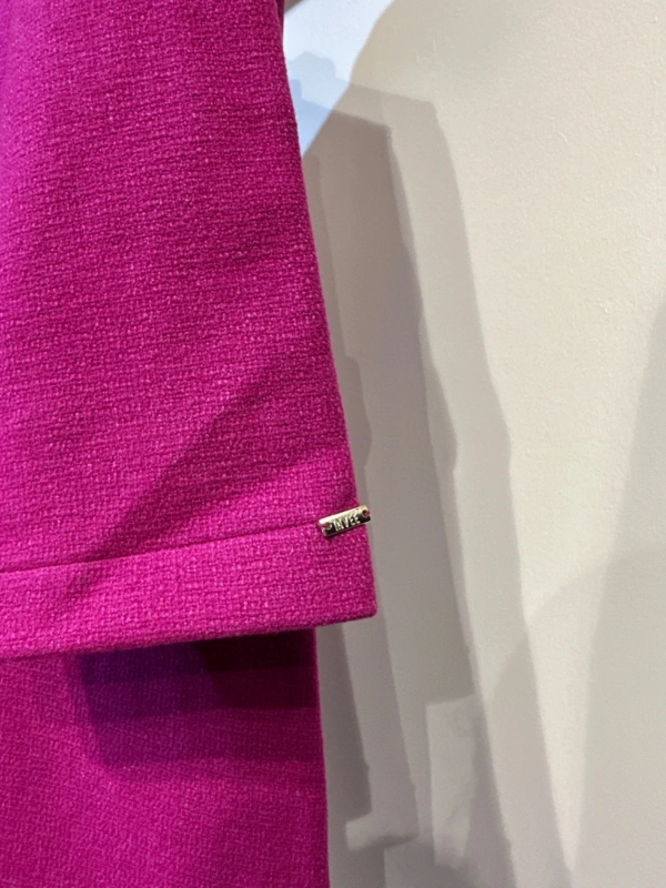 İNVEE Çıtçıt Kapamalı Mevsimilik Uzun Ceket - Fuşya