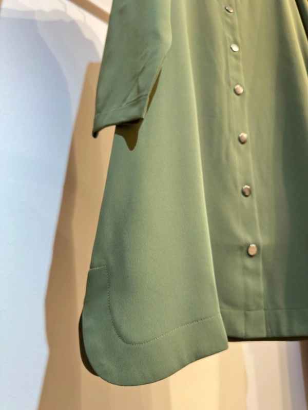 İNVEE Çıtçıt Kapamalı Mevsimilik Uzun Ceket - Haki