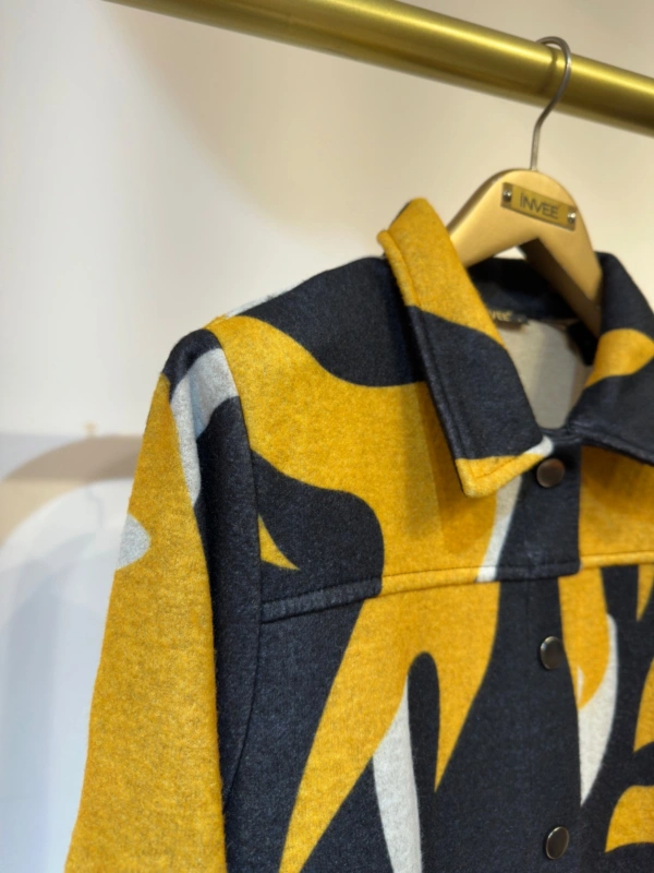 İNVEE Çıtçıt Kapamalı Mevsimilik Uzun Pardesü - Sarı