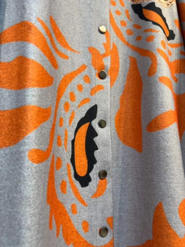 İNVEE Desenli Çıtçıt Kapamalı Mevsimilik Uzun Pardesü