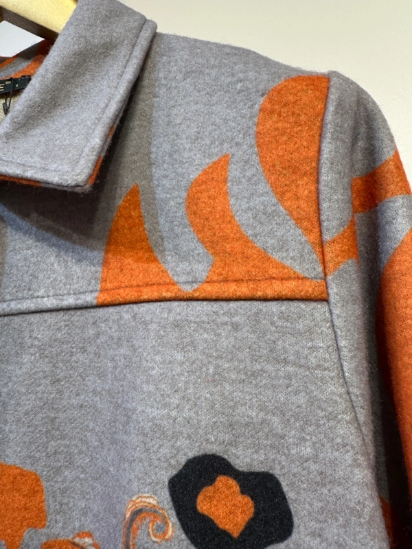 İNVEE Desenli Çıtçıt Kapamalı Mevsimilik Uzun Pardesü