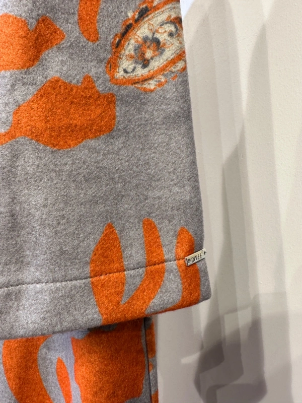 İNVEE Desenli Çıtçıt Kapamalı Mevsimilik Uzun Pardesü