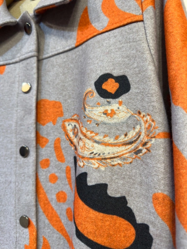 İNVEE Desenli Çıtçıt Kapamalı Mevsimilik Uzun Pardesü