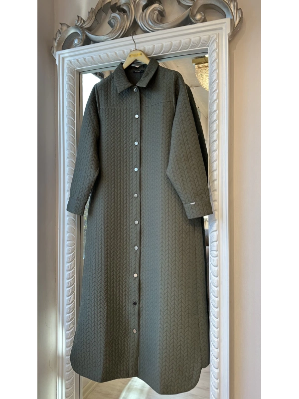 İNVEE Çıtçıt Kapamalı Uzun Kapitone Kap