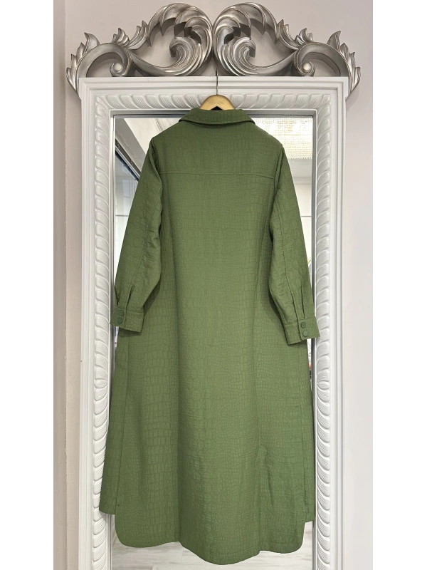 İNVEE Çıtçıt Kapamalı Kapitone Kap - Yağ Yeşili