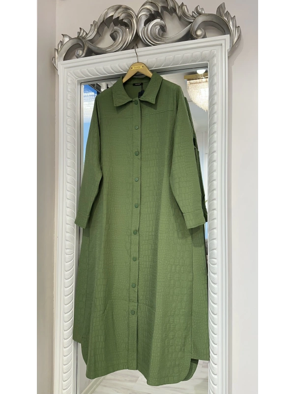 İNVEE Çıtçıt Kapamalı Kapitone Kap - Yağ Yeşili