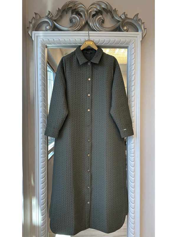 İNVEE Çıtçıt Kapamalı Uzun Kapitone Kap