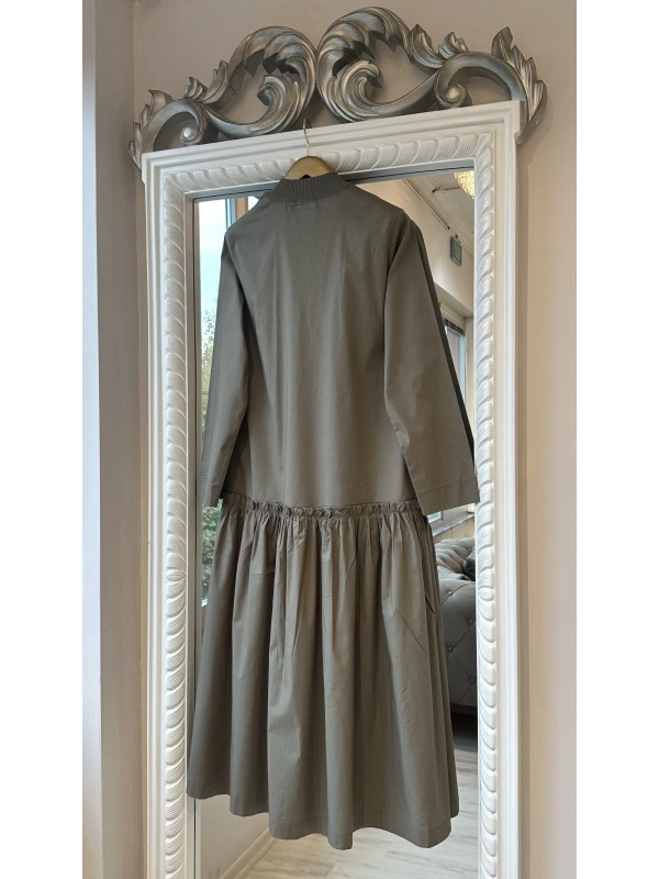 İNVEE Fermuar Detaylı Elbise - Çağla