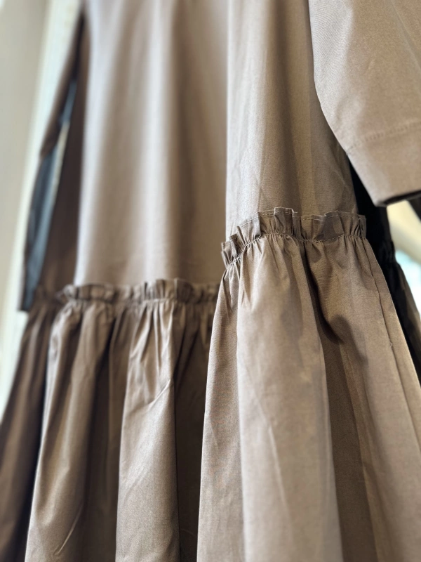 İNVEE Fermuar Detaylı Elbise - Tarçın