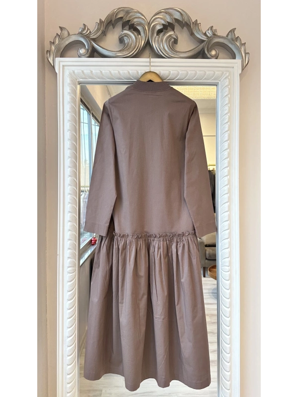 İNVEE Fermuar Detaylı Elbise - Tarçın