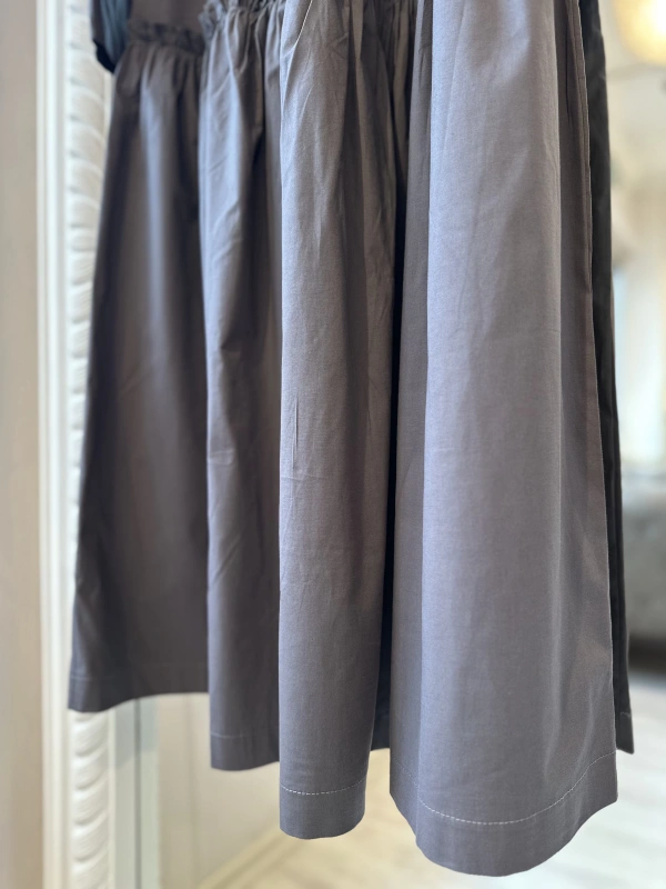 İNVEE Fermuar Detaylı Elbise - Füme