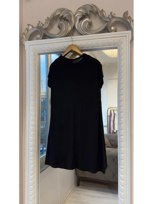 İNVEE Güpürlü İç Tunik - Siyah