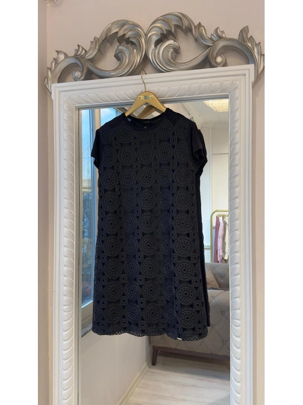 İNVEE Güpürlü İç Tunik - Siyah