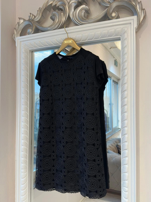 İNVEE Güpürlü İç Tunik - Siyah