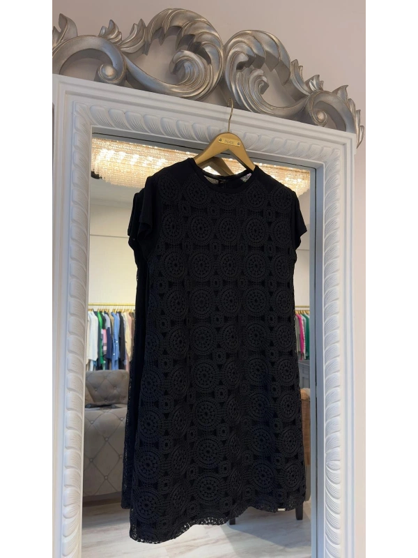 İNVEE Güpürlü İç Tunik - Siyah