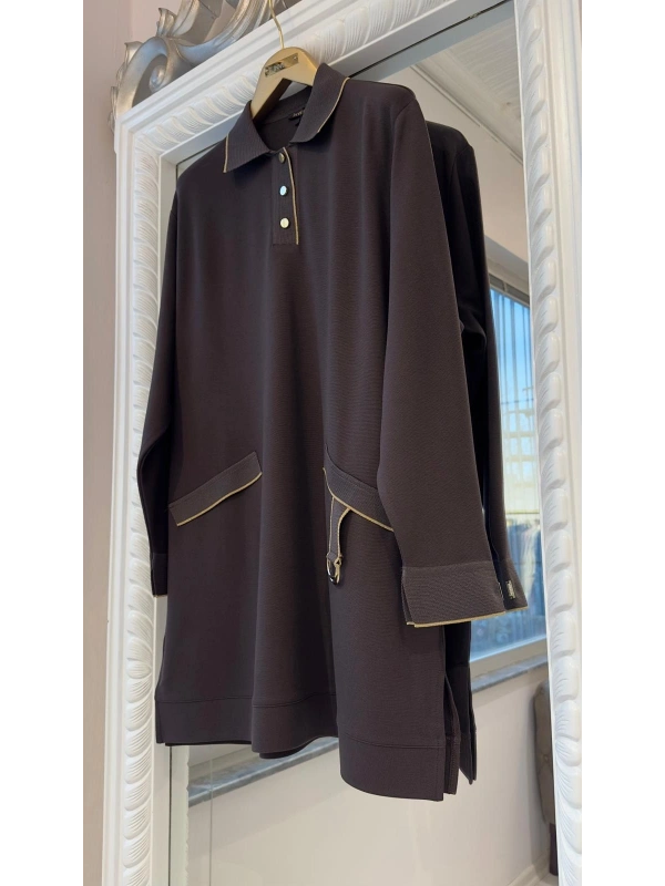 İNVEE İki İplik Tunik - Kahverengi