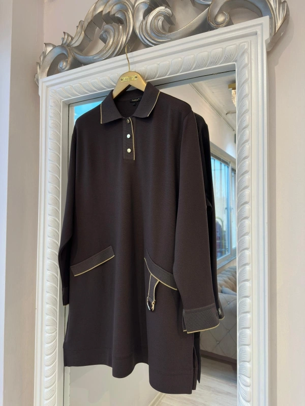 İNVEE İki İplik Tunik - Kahverengi