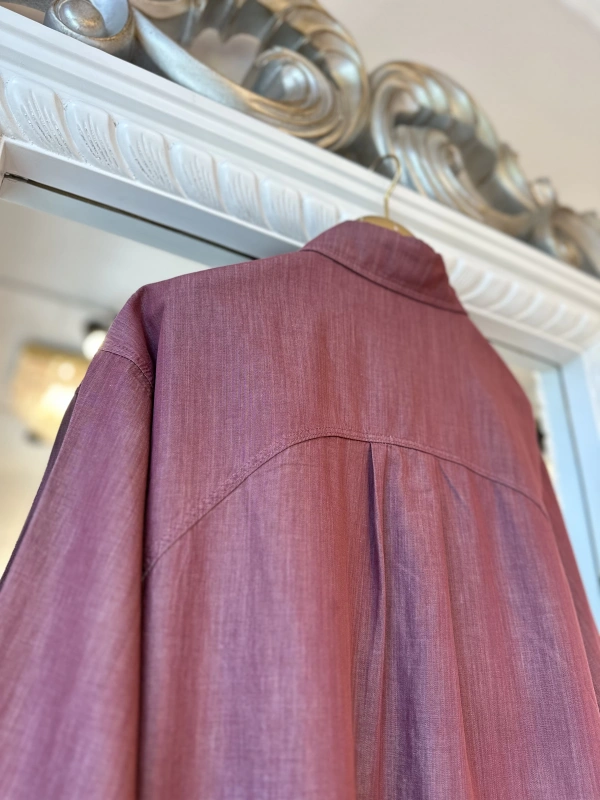 İNVEE İnce Denim Gömlek - Açık Bordo