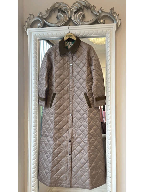 İNVEE Kapitone Mont - Sütlü Kahve