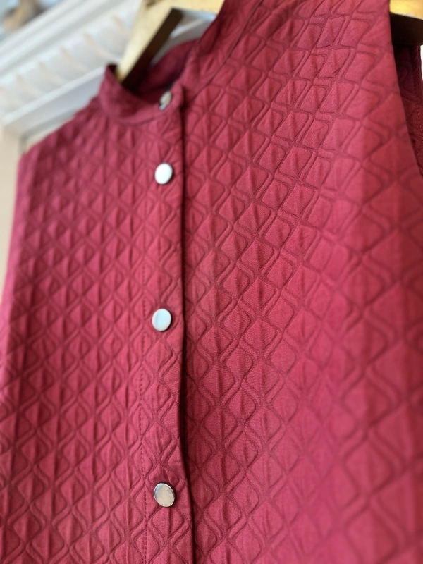 İNVEE Kapitone Uzun Yelek - Bordo