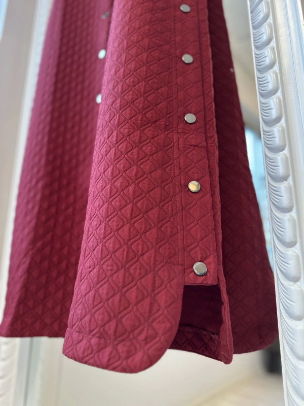 İNVEE Kapitone Uzun Yelek - Bordo