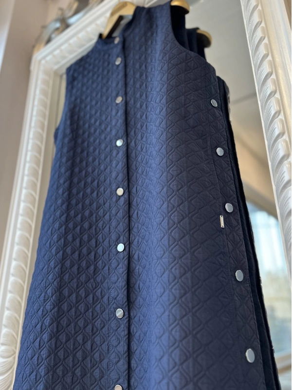 İNVEE Kapitone Uzun Yelek - Lacivert