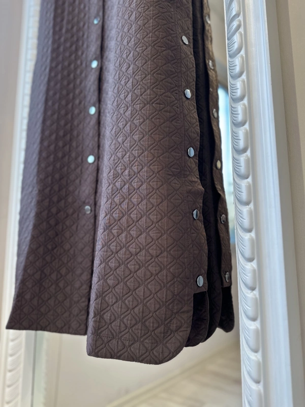 İNVEE Kapitone Uzun Yelek - Kahverengi