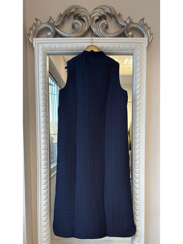 İNVEE Kapitone Uzun Yelek - Lacivert