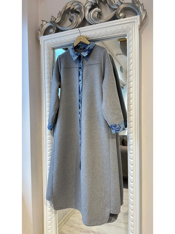 İNVEE Kaşe Pardesü - Gri