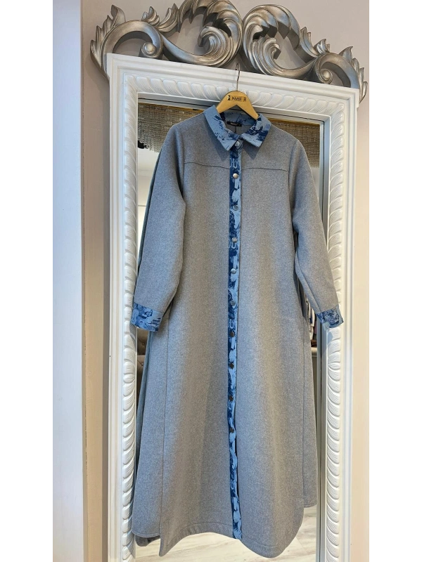 İNVEE Kaşe Pardesü - Gri