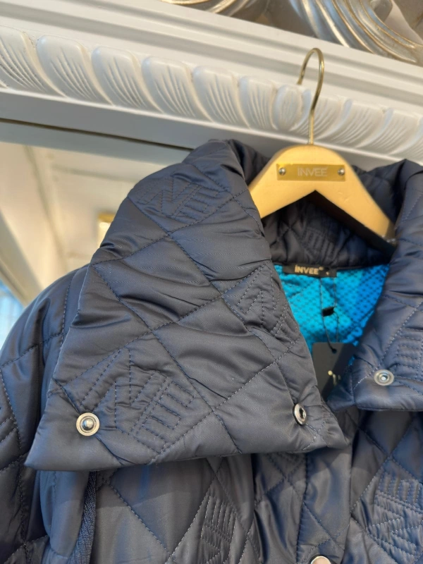 İNVEE NE Logolu Kapitone Mont - Lacivert