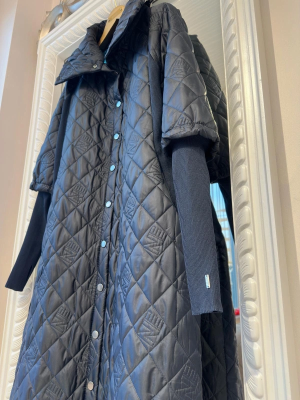 İNVEE NE Logolu Kapitone Mont - Lacivert