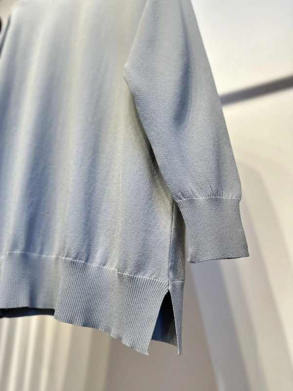 İNVEE Plise Detaylı Triko Tunik - Gri